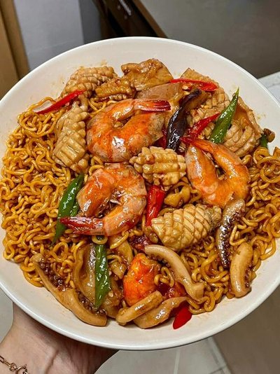 海鮮炒麵，河
