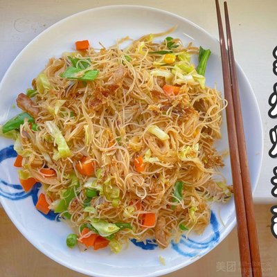 鹹魚雞絲鴛鴦炒米