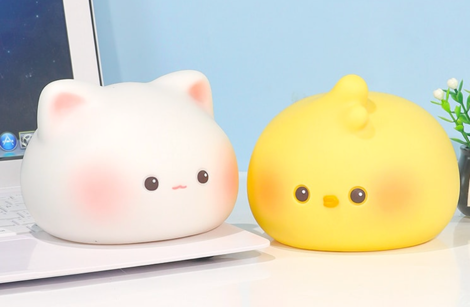 萌寵團子小夜燈拍拍燈 搪膠插電夜燈 創意生日禮物