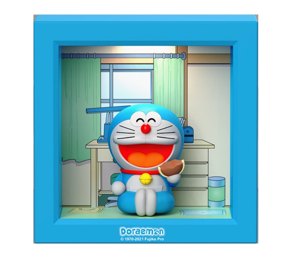 FOXTAIL 哆啦A夢小夜燈 柔和護眼 光可調節 卡通創意 相框桌面 1個