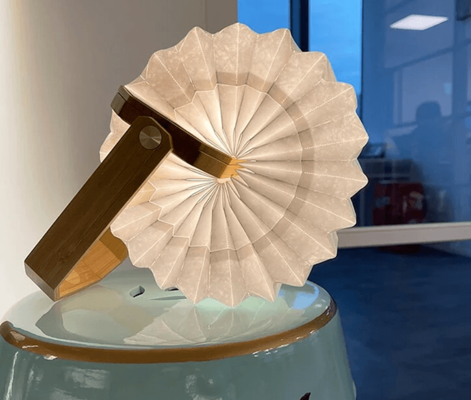 百變手提燈擺設 小夜燈LED閱讀燈露營燈 便攜式折疊木燈 黑色桃木 USB充電款