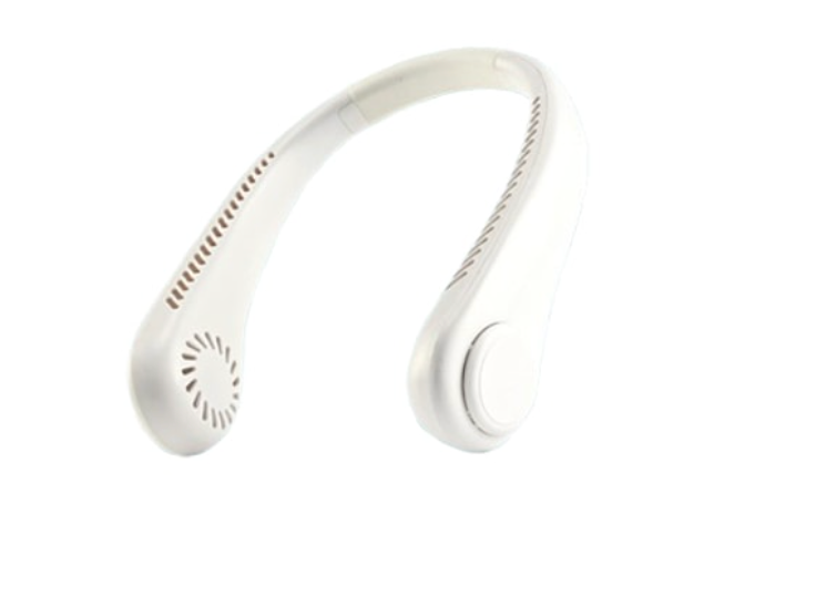 脖掛式小風扇 360度調整 3檔調速 快速冷卻 便攜式 超長續航 騎行 戶外掛脖子 usb充電 白色