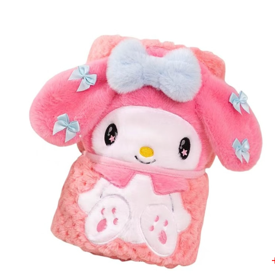 FOXTAIL 菠蘿格法蘭絨毛毯 加厚毯子保暖空調毯-美樂蒂/酷企鵝/凱蒂貓/醜魚漢頓/大耳狗/帕恰狗/酷洛米