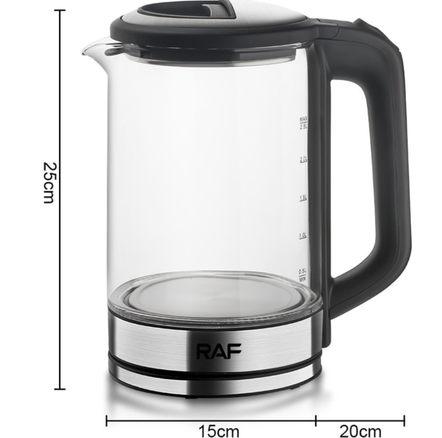 RAF 電水壺燒水壺電熱水壺 2.5L 110V 玻璃+不鏽鋼