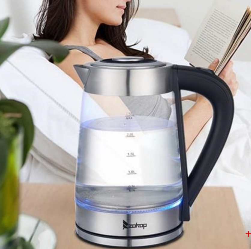 美國 法提娜 美規 2.5L 電水壺 110V 1200W 玻璃 帶藍光 熱水壺 安全