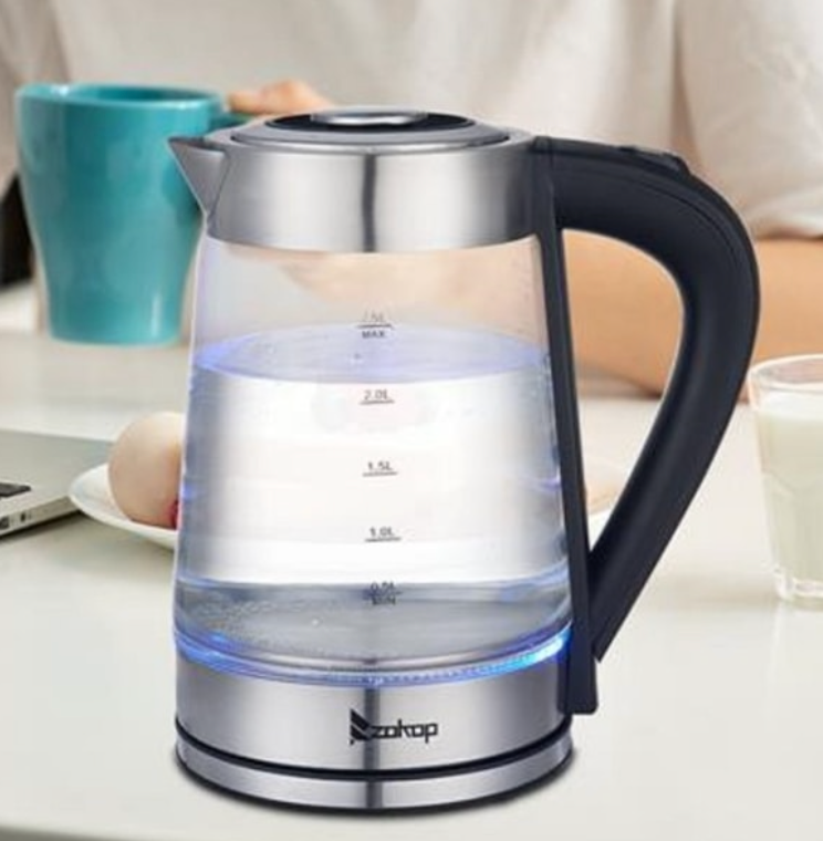 美國 法提娜 美規 2.5L 電水壺 110V 1200W 玻璃 帶藍光 熱水壺 安全