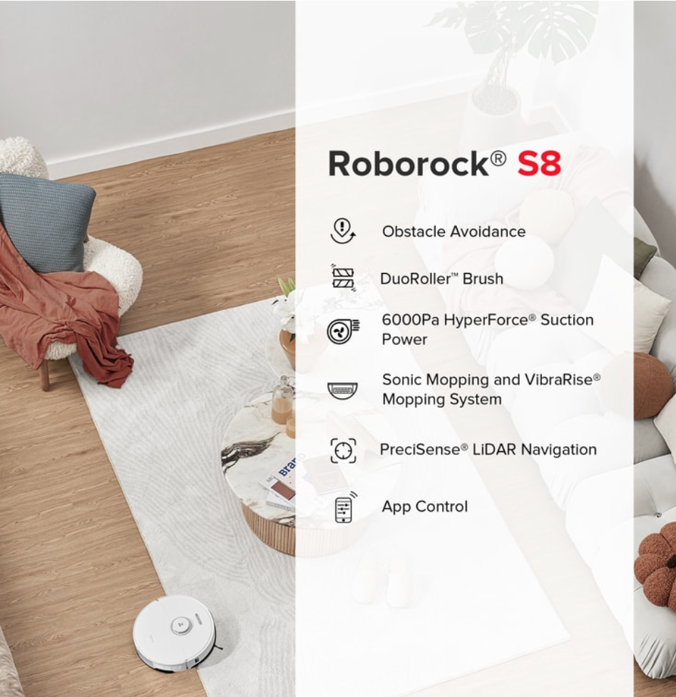 石頭科技 S8 智慧避障掃拖地機器人 白色 Roborock S8 系列，強勢上新