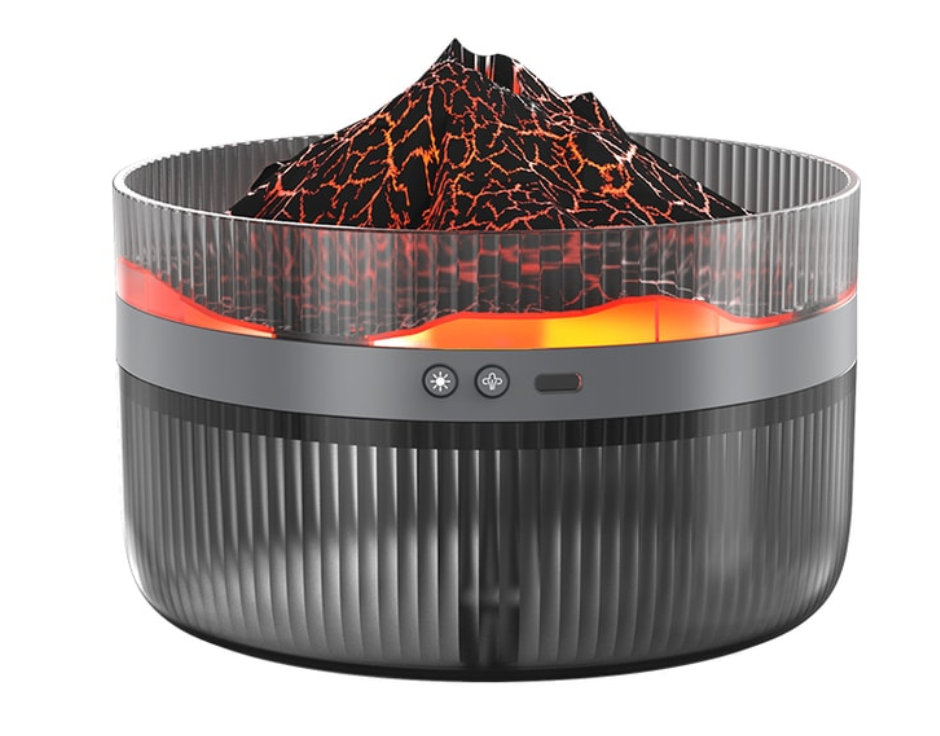 晶雅家 2L火山香薰機多功能火焰加濕器大容量大霧量擴香機 宿舍用 家用 臥室用 幫助睡眠 2000ml 1台裝