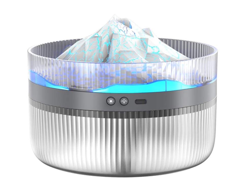 晶雅家 2L火山香薰機多功能火焰加濕器大容量大霧量擴香機 宿舍用 家用 臥室用 幫助睡眠 2000ml 1台裝