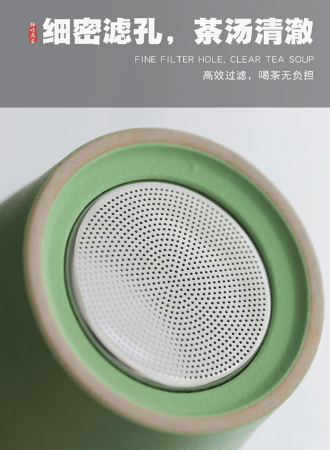 梅嶺先生故宮文創國潮仙鶴陶瓷杯禮物中國風馬克杯泡茶杯 綠色/紅色