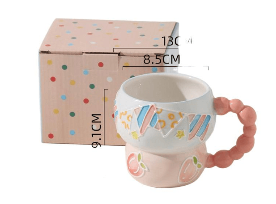 川島屋 創意馬克杯水蜜桃葫蘆杯380ml*1個