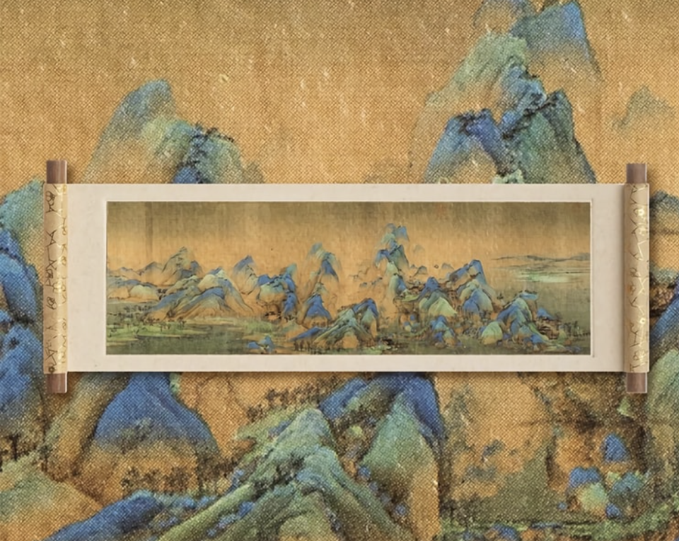 故宮文創 千里江山圖冰箱貼 捲軸磁貼創意裝飾貼 中國風博物館禮物