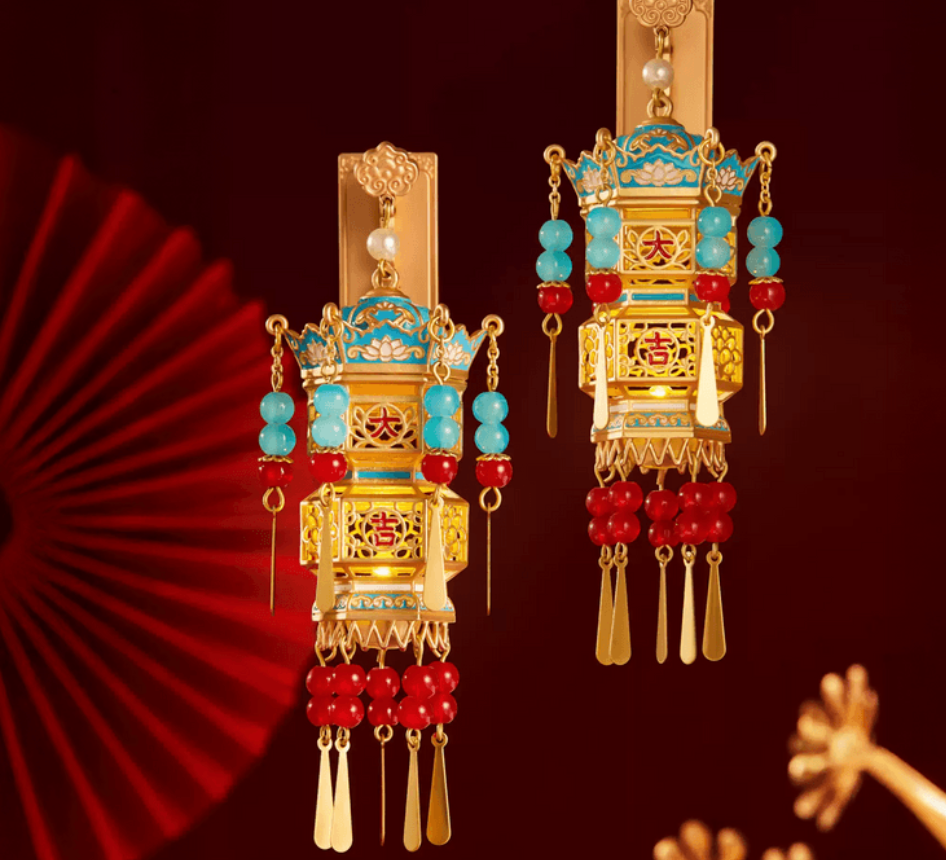 故宮文創 大吉宮燈冰箱貼紙 文創禮物 立體琉璃宮燈 帶燈發光 1個裝