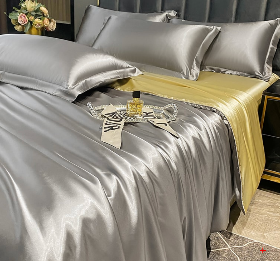 Lullabuy 奢萃天然蠶絲四件組 雪峰白/仙蹤綠/幻月銀/琺瑯粉 Queen Size/King Size