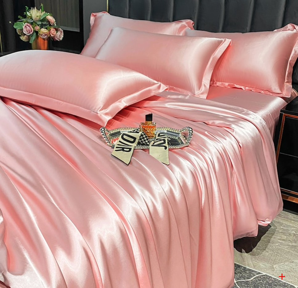 Lullabuy 奢萃天然蠶絲四件組 雪峰白/仙蹤綠/幻月銀/琺瑯粉 Queen Size/King Size