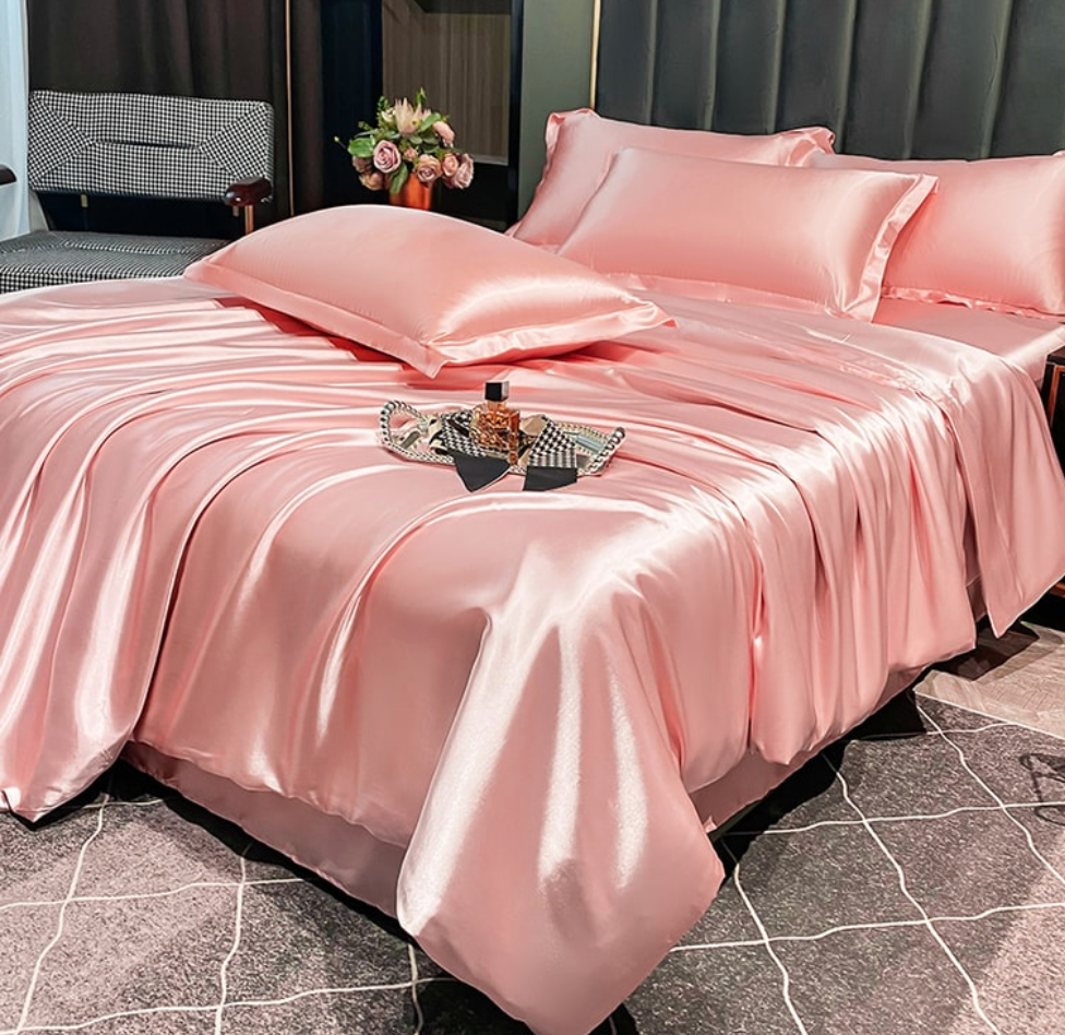 Lullabuy 奢萃天然蠶絲四件組 雪峰白/仙蹤綠/幻月銀/琺瑯粉 Queen Size/King Size