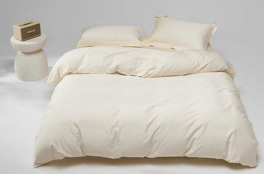 Lullabuy 溯然本真 純棉床上三件套居家床品(床單*1+被套*1+枕頭套*1) Twin Size/Double Size/ Queen Size/ King size 十種顏色可選