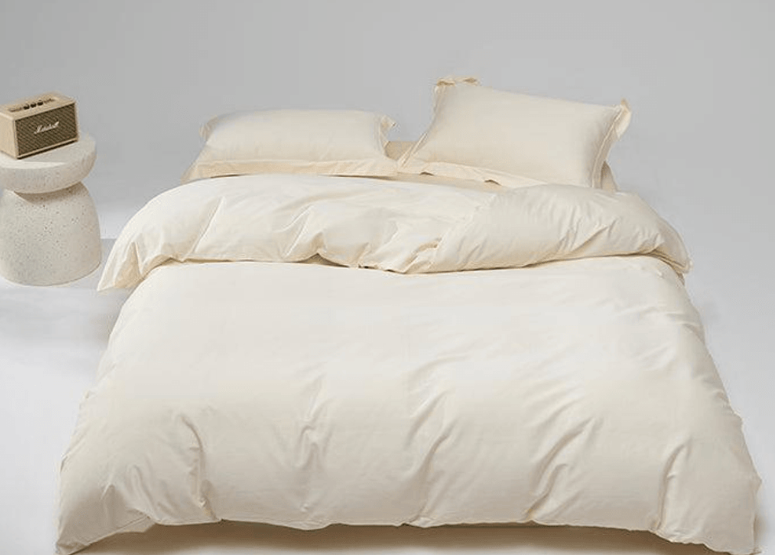 Lullabuy 溯然本真 純棉床上三件套居家床品(床單*1+被套*1+枕頭套*1) Twin Size/Double Size/ Queen Size/ King size 十種顏色可選