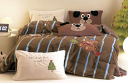 Lullabuy聖誕萌寵樂園牛奶絨床上四件套居家秋冬聖誕床品四件套床單被套 呆呆犬 King Size/ Double Size