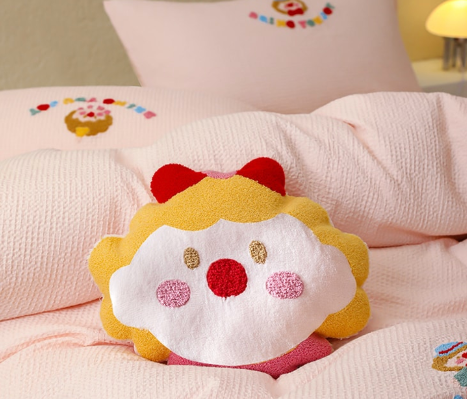 【中國直郵】 Lullabuy 班納狗華夫格 純棉床上用品三件套床品宿舍臥室必備(床單*1+被套*1+枕頭套*1)額外贈送抱枕 Twin Size / Double Size / King Size