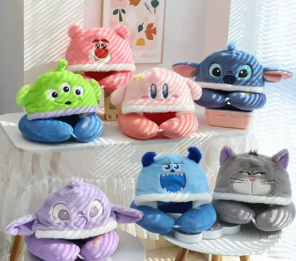 FOXTAIL 護頸枕便攜連帽頸枕 辦公室午睡枕頭卡通U型枕