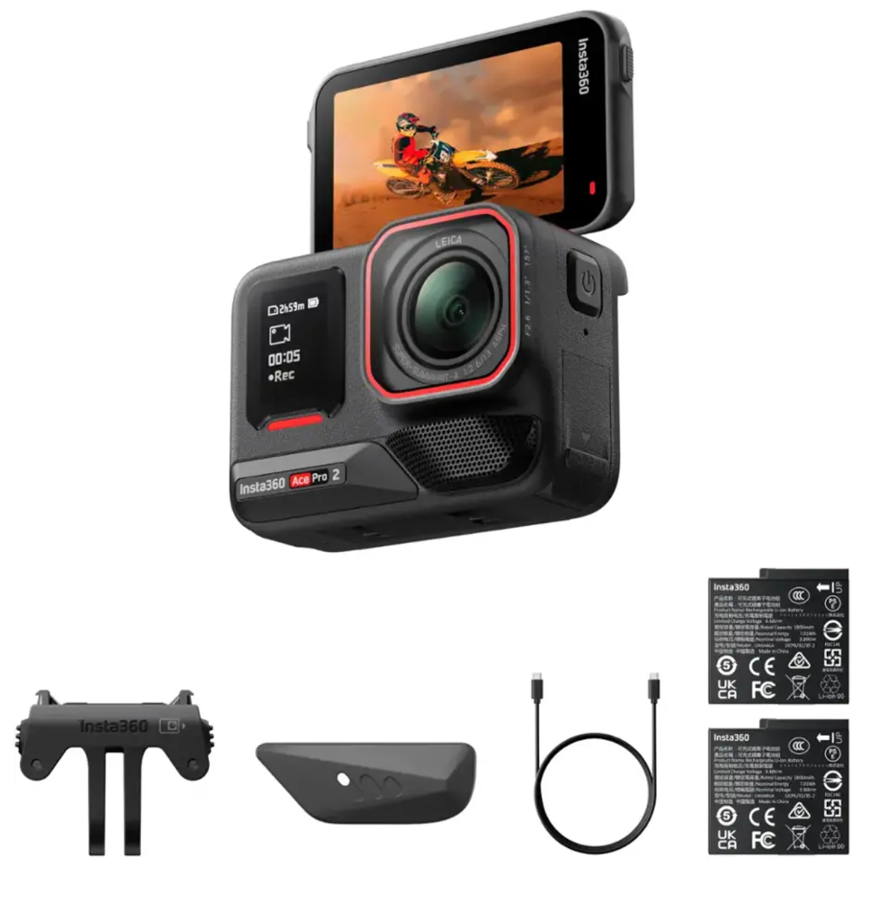 Insta360 - ACE PRO 2 Waterproof Action Camera with Dual Battery - 多場景應用防水運動相機