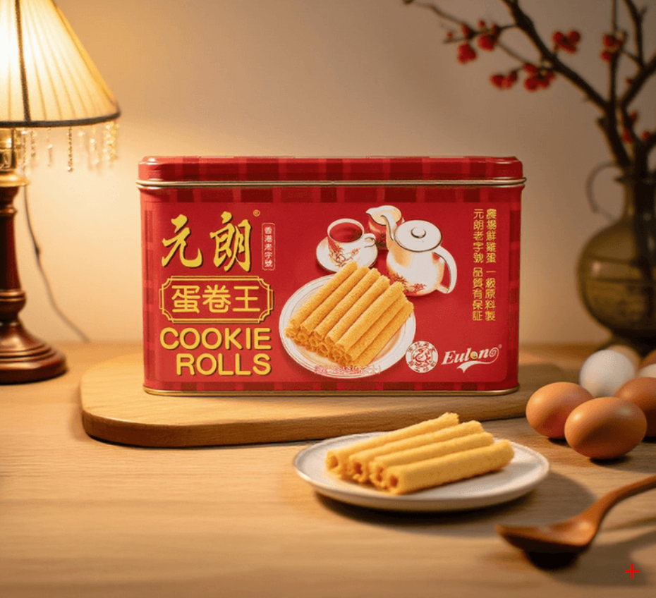 香港EULONG元朗 蛋捲王 原味 罐裝 454g