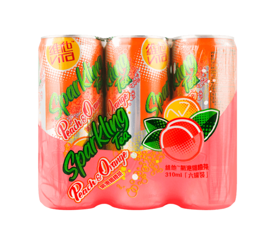 汽水檸檬茶 香港Vita維他 果泡茶 氣泡桃橙茶 碳酸飲料 310ml*6