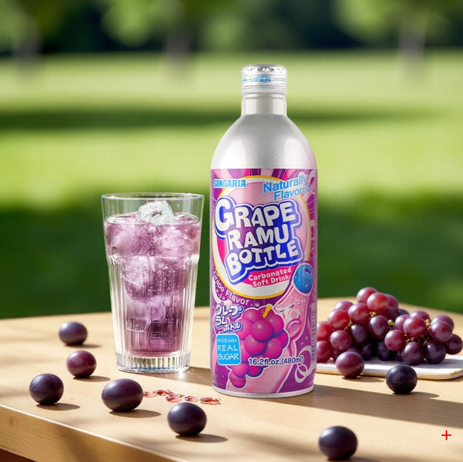 日本SANGARIA三佳利 波子汽水 碳酸飲料 葡萄口味 480ml *6【6份超值裝】