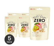 韓國LOTTE樂天 水果軟糖 蜜桃&獼猴桃味 52g *5【5份超值裝】【0糖低卡】