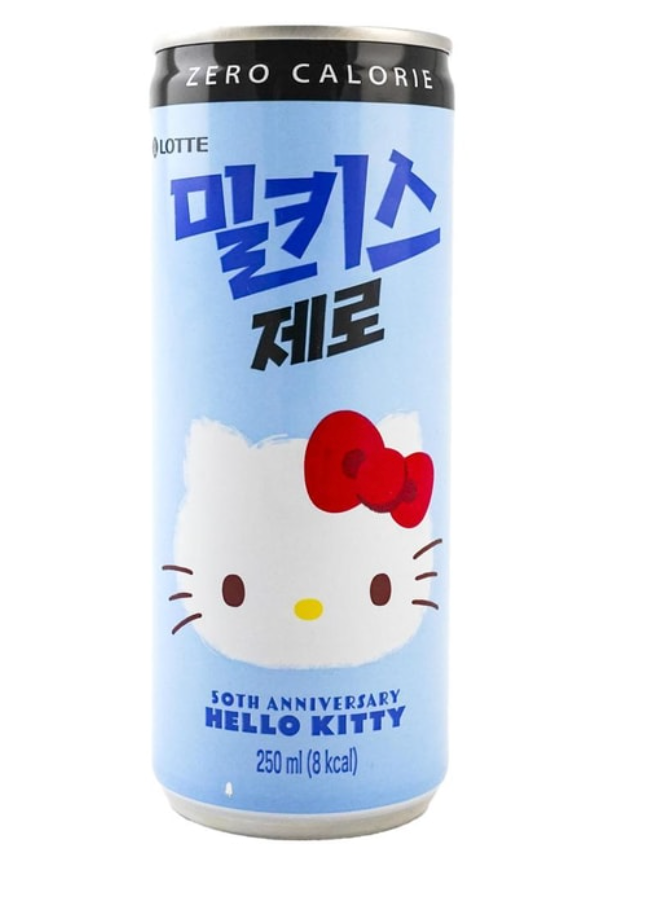 韓國LOTTE樂天 MILKIS妙之吻 牛奶蘇打水乳酸菌汽水 0糖 250ml【Hello Kitty聯名 可愛暈了!!】