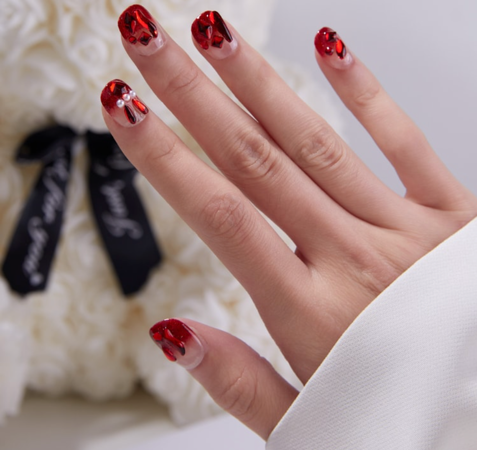 Pressii 手工穿戴甲 L 紅色寶石套裝 55g/盒