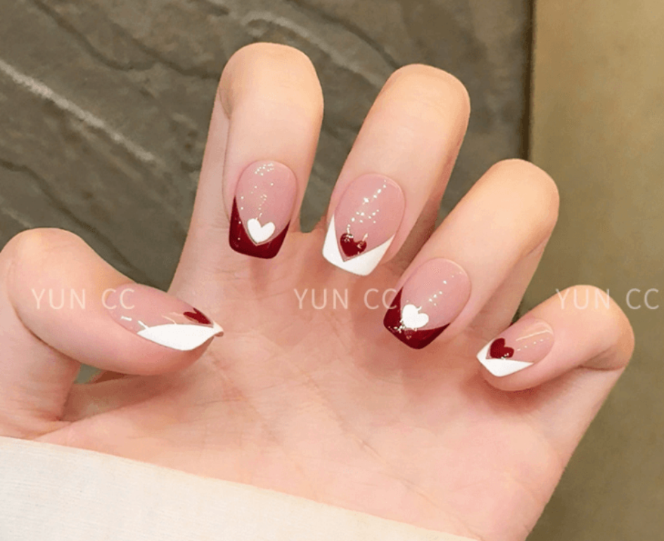 雲皙 純手工美甲高級感成品貓眼短指甲貼片甜心派對S10片*1盒