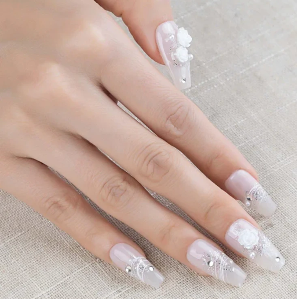 紐約 女媧手工穿戴甲 純欲山茶花