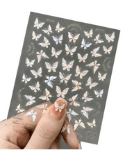 戈雅美甲貼紙浮雕貼紙貝殼光蝴蝶10.4*8.5CM*1袋