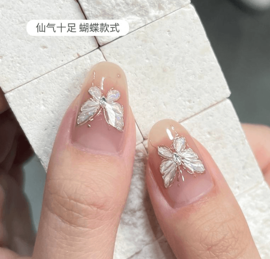 戈雅美甲貼紙浮雕貼紙貝殼光蝴蝶10.4*8.5CM*1袋