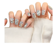 雲皙 純手工美甲高級感成品貓眼短指甲貼片浮光悅影S10片*1盒