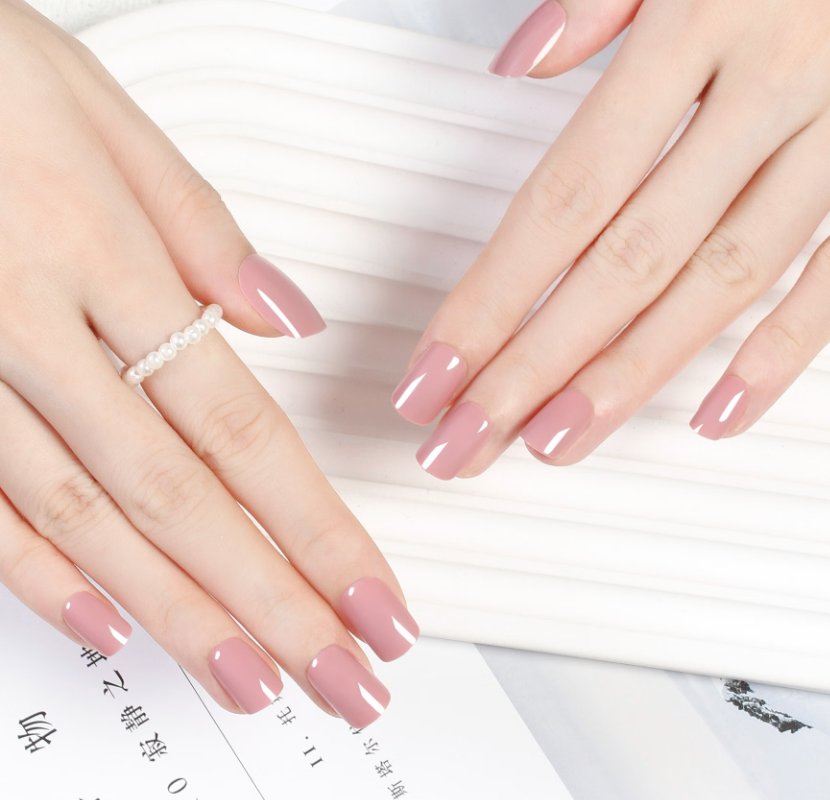 【網紅爆款】Joyme｜短款方頭純色穿戴式美甲貼片24片 粉/白/淺紅/深紅