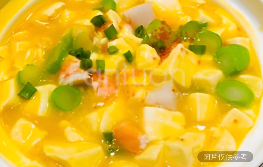 海鮮粒黃金豆腐