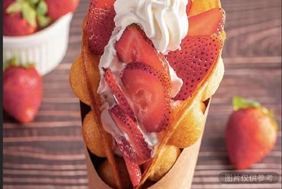 草莓奶油雞蛋仔