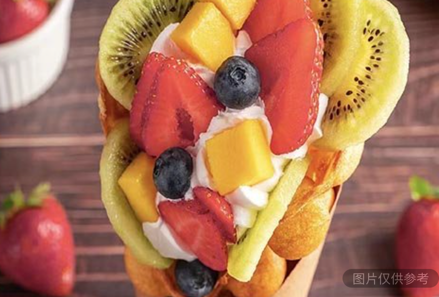 鮮雜果奶油雞蛋仔