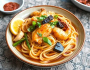 鮮茄紫蘇汁燴海鮮銀絲麵