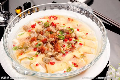 金菇瑤柱扒玉子豆腐