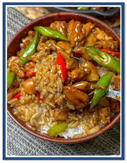 酸辣椒炒肉蓋飯+蔬菜+滷蛋