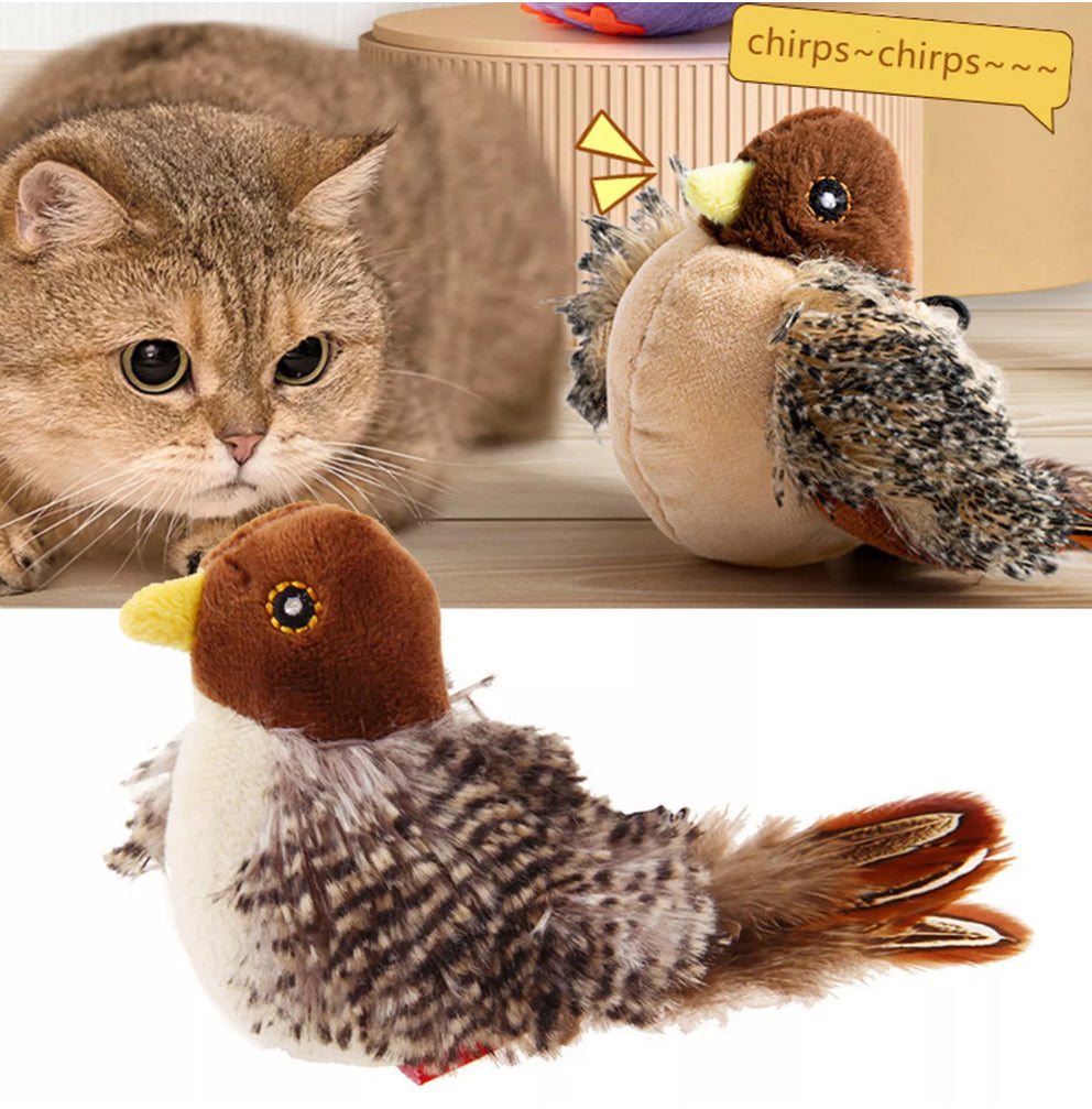 互動式拍打鳥貓玩具，附鳴叫聲