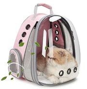 Lollimeow 貓咪背包，氣泡可擴展背包，適合寵物和小型犬，經航空公司認可，專為旅行、徒步旅行、散步和戶外使用而設計（前部可擴展-粉紅色）
