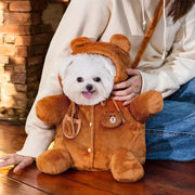 泰迪熊寵物包：適合小型犬的舒適毛絨斜背包