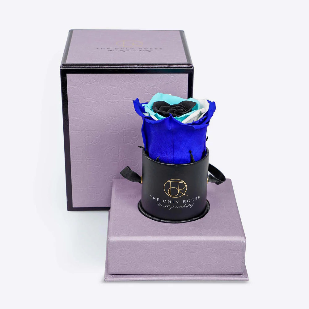 黑色經典小圓帽盒中的邪惡之眼符號