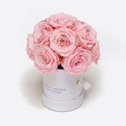 白色經典小巧圓形帽盒玫瑰圓頂