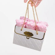 白色經典玫瑰皮夾帽盒